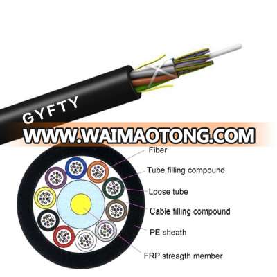 96 core single mode no-metallic/no-armored GYFTY fiber optic cable manufacturer